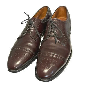 Allen Edmonds Men’s Sanford Burgundy Oxford Cap Toe Dress Shoes Size 9.5 A
